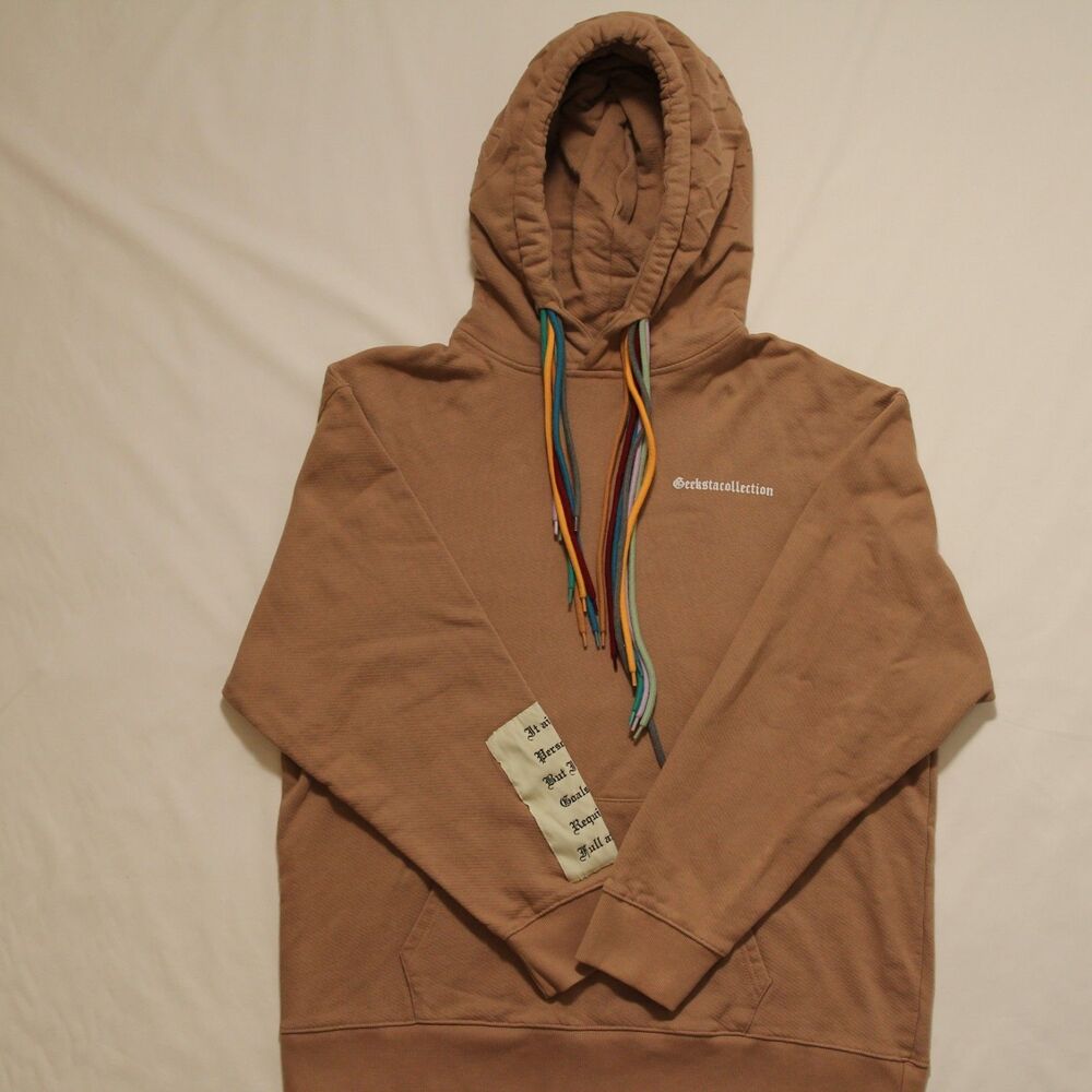 Brown Hoodie Multicolor Drawstrings Pullover Streetwear Beekstacollection Sz 3XL